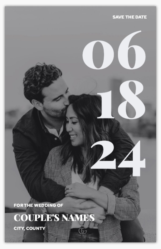 Design Preview for Minimal Save the Date Cards Templates, 4.6" x 7.2"
