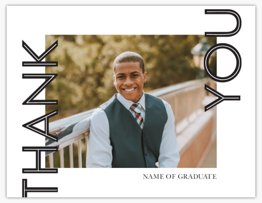 Design Preview for Graduation Custom Thank You Cards Templates, Flat 5.5" x 4"