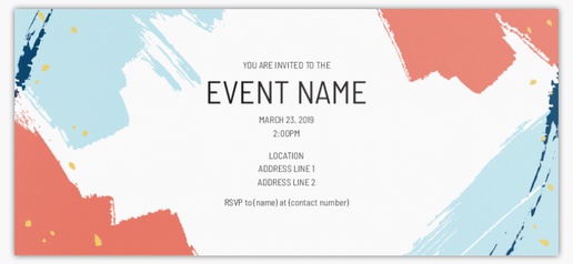 Design Preview for Birthday Invitation templates, Flat 21 x 9.5 cm