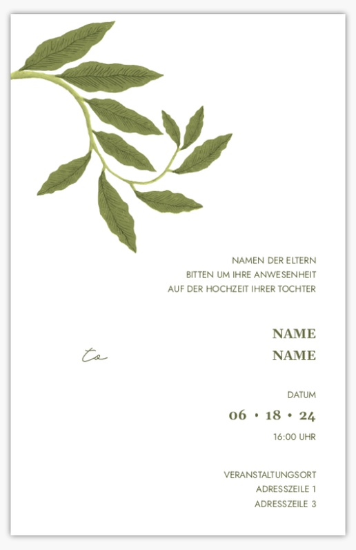 Designvorschau für Vorlagen für Hochzeitseinladungen, Flach 18.2 x 11.7 cm