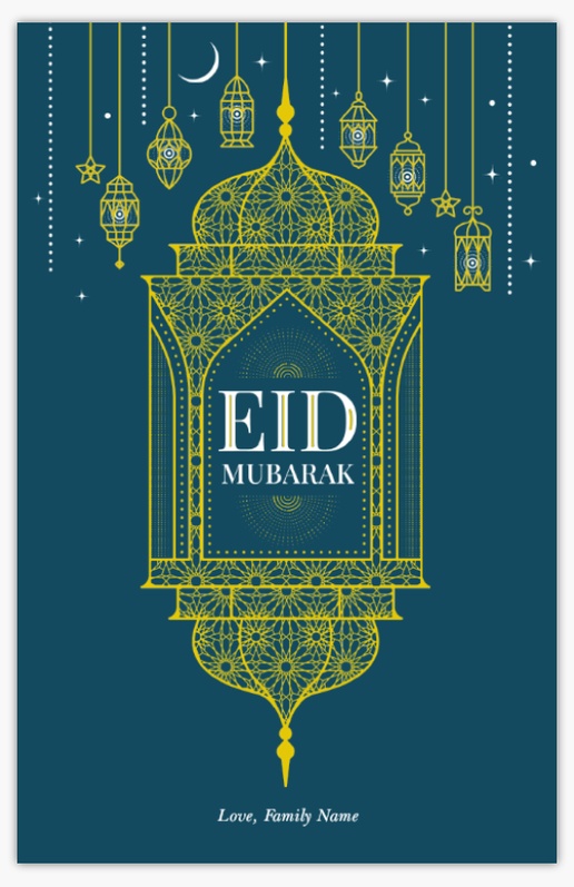 A eid vertical blue gray design for Eid