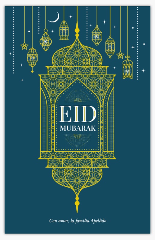 Un Eid vertical diseño azul verde para Eid