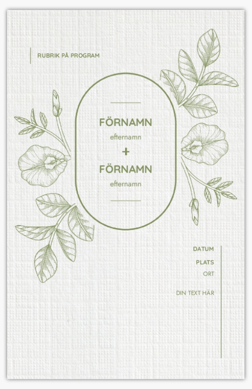 Förhandsgranskning av design för Designgalleri: Rustikt Bröllopsprogram, 21,6 x 13,9 cm