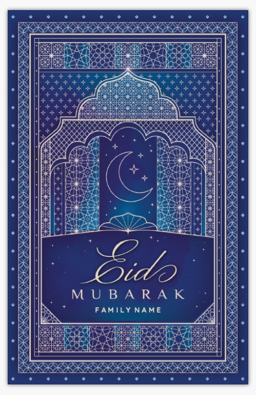 A boarder moon blue design for Eid