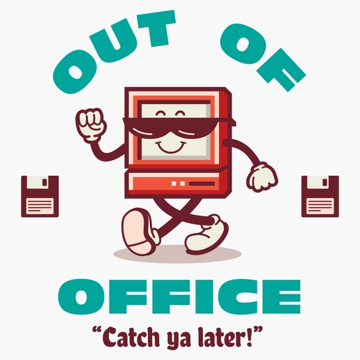 A out of office fun brown blue design for Purpose