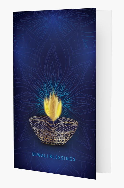 A candle hindu purple blue design for Greeting