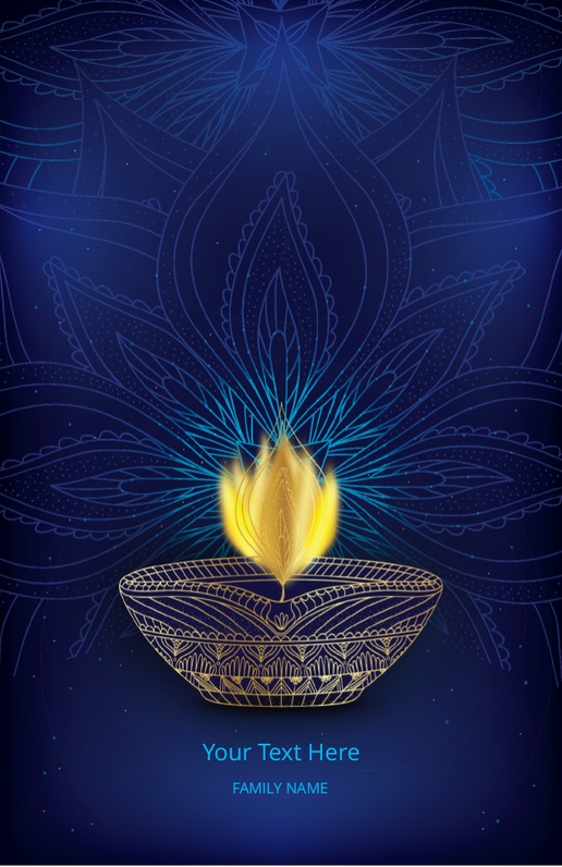 Design Preview for  Diwali Holiday Cards: Designs and Templates, Flat 4.6" x 7.2" 