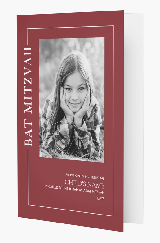 Design Preview for Bar & Bat Mitzvah Invitations & Announcements Templates, 4.6” x 7.2” Folded