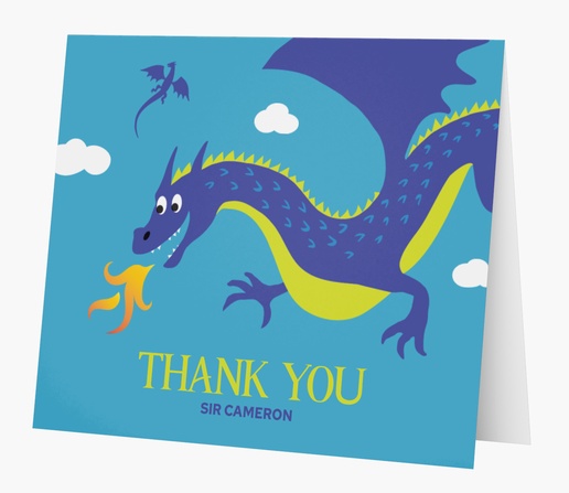 A thank you medieval birthday party blue design for Birthday