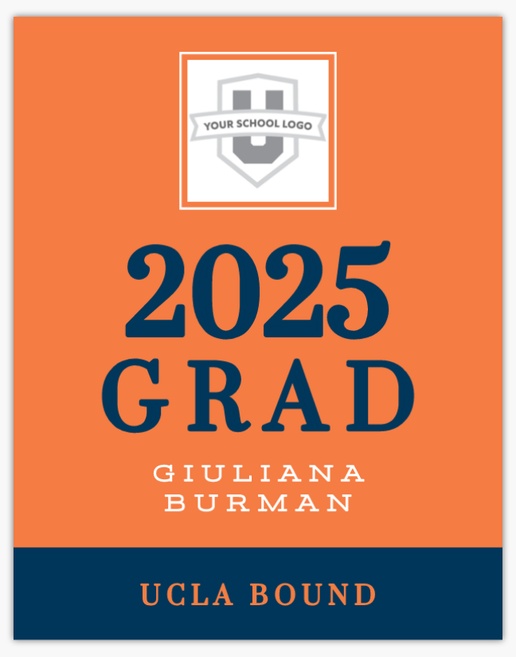 A graduation invite college bound orange blue design for Graduation Announcements