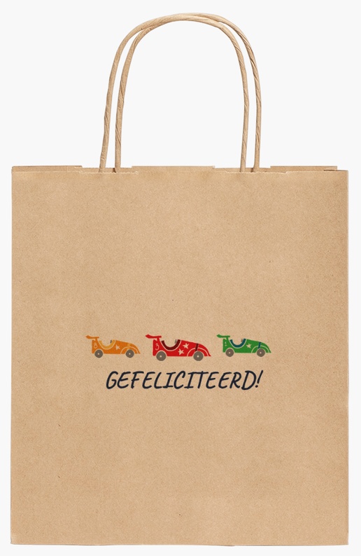 Voorvertoning ontwerp voor Ontwerpgalerij: Verjaardag Kraftpapieren tassen, 190 x 80 x 210 mm