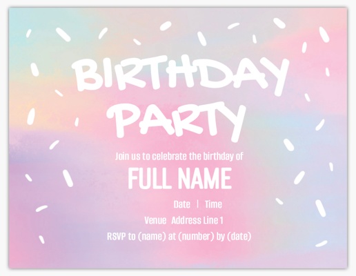 Design Preview for Design Gallery: Child Birthday Invitations & Announcements, 5.5" x 4" Flat