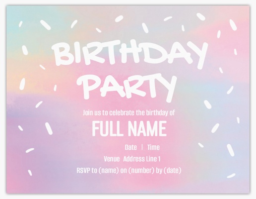 Design Preview for Adult Birthday Invitations, Flat 13.9 x 10.7 cm