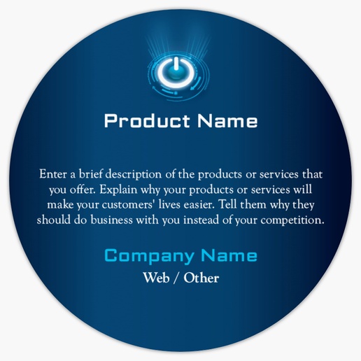 Design Preview for Technology Product Labels on Sheets Templates, 3" x 3" Circle