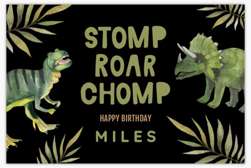 A roar dinosaur party black green design for Birthday