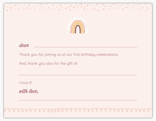 Design Preview for Design Gallery: Birthday Custom Thank You Cards, Flat 5.5" x 4"