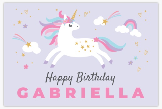 A girl magical unicorn purple white design for Child Birthday