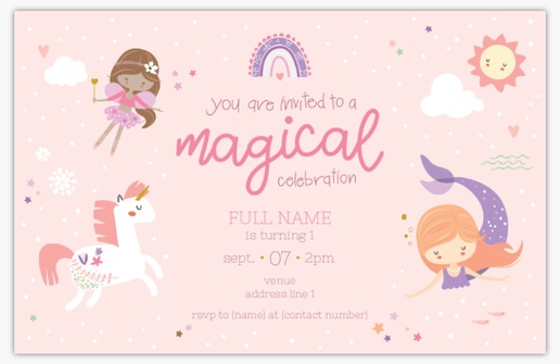 Design Preview for Child Birthday Invitations & Announcements Templates, 4.6” x 7.2” Flat