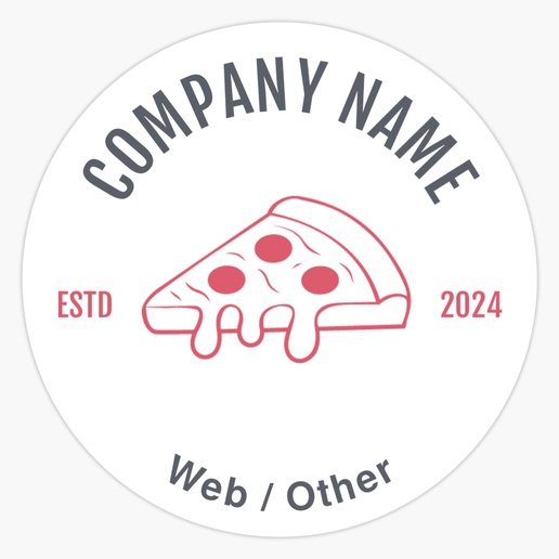 A pepperoni pizza pizza delivery white pink design for Modern & Simple