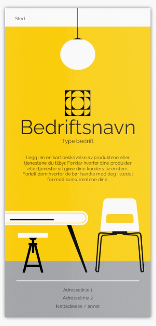 Forhåndsvisning av design for Designgalleri: Eiendomsmegling Postkort, Avlang (99 x 210 mm)