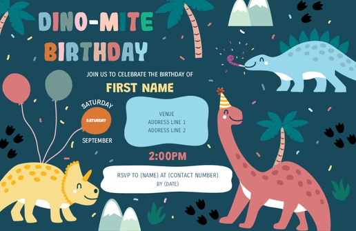 Design Preview for Kids’ Birthday Invitations , 18.2 x 11.7 cm