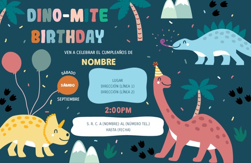 Un dinosaurio de cumpleaños invitaciones a fiestas de dinosaurios diseño gris blanco para Unisex