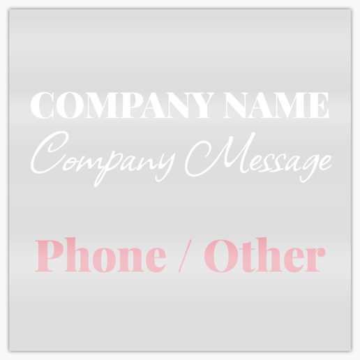 Design Preview for Beauty Consulting & Pampering Window Decals Templates, 5" x 5" Horizontal Rectangular