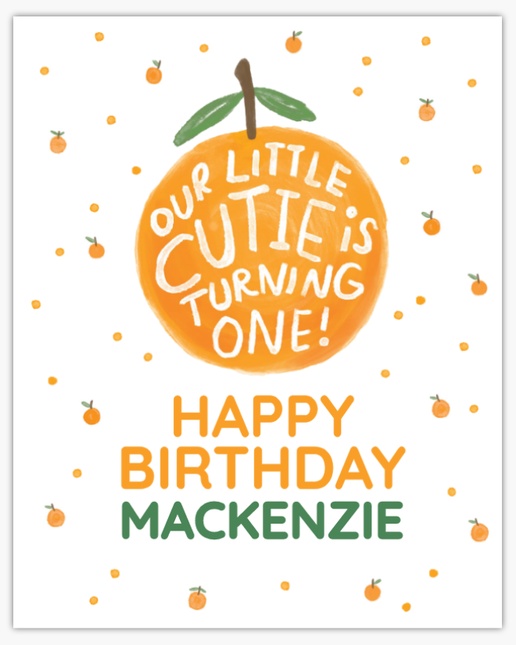 A kids cutie green orange design for Child Birthday