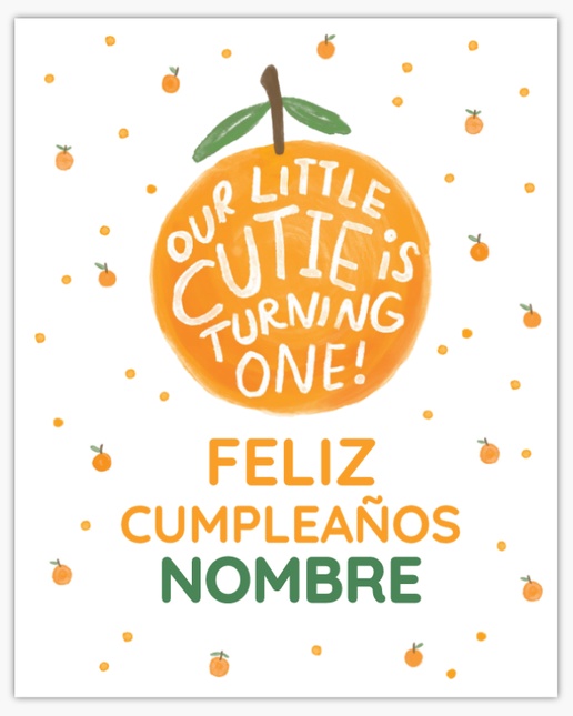 Un cabritos cutie diseño verde naranja para Cumpleaños infantiles