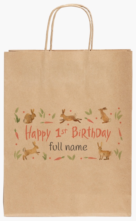 Design Preview for Design Gallery: Child Birthday Standard Kraft Paper Bags, 24 x 11 x 31 cm