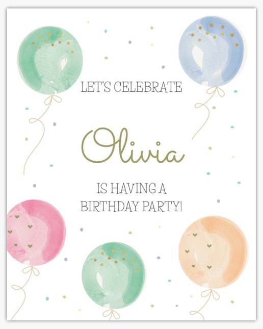 A balloons happy birthday gray green design for Birthday