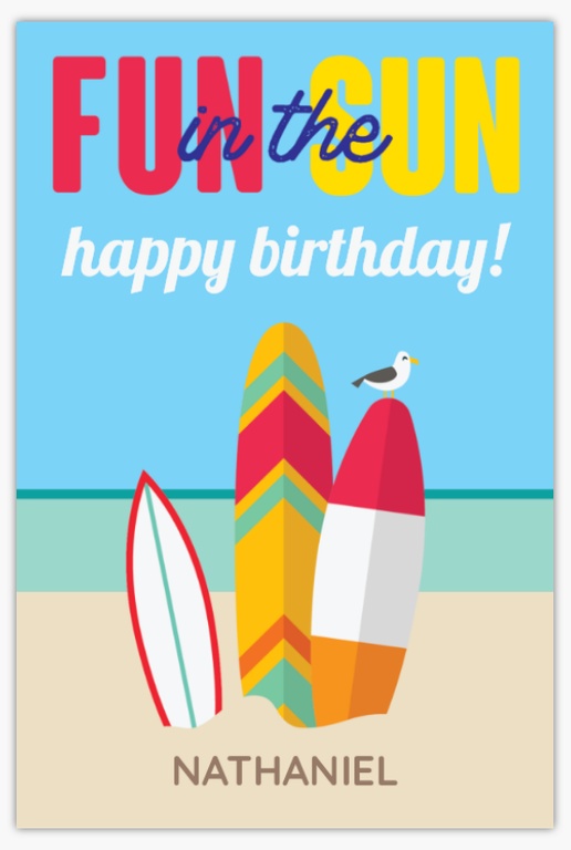 A ocean surf blue cream design for Birthday