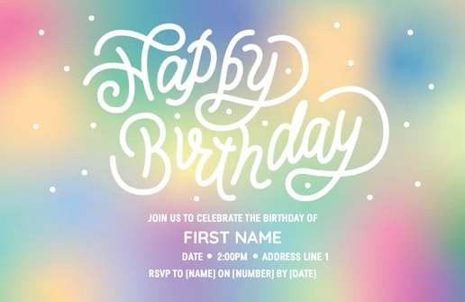 Design Preview for Kids’ Birthday Invitations , 18.2 x 11.7 cm