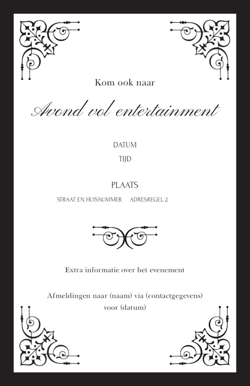 Voorvertoning ontwerp voor Kaarten en uitnodigingen, Ongevouwen 18.2 x 11.7 cm
