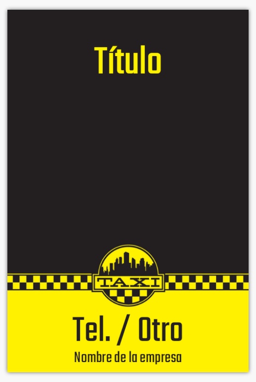 Un transporte taxi diseño negro amarillo