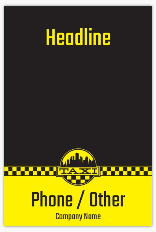 Design Preview for Design Gallery: Taxi Service Aluminum A-Frame Signs, 1 Insert - No Frame 24" x 36"