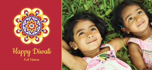 Design Preview for  Diwali Holiday Cards: Designs and Templates, Flat 4” x 8” 