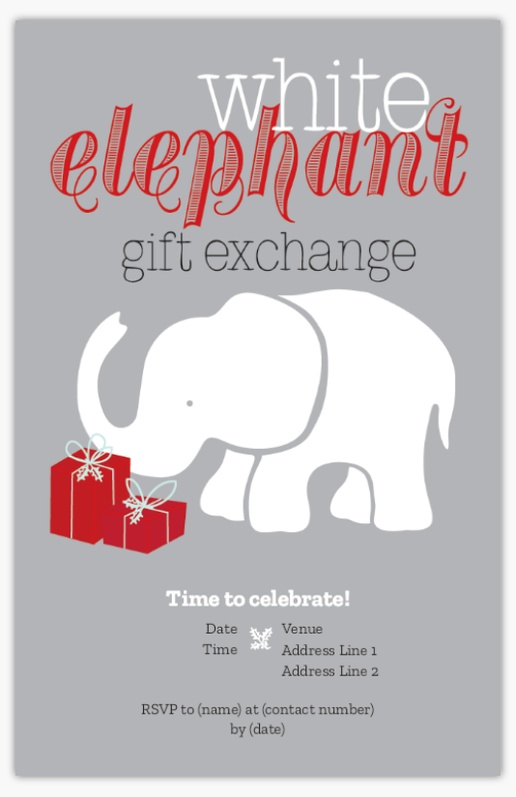 A yankee swap gift exchange white gray design for Events