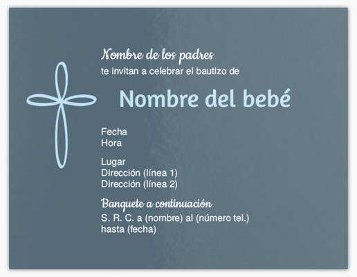 Vista previa del diseño de Galería de diseños de tarjetas e invitaciones para bautizo, Plano 13,9 x 10,7 cm