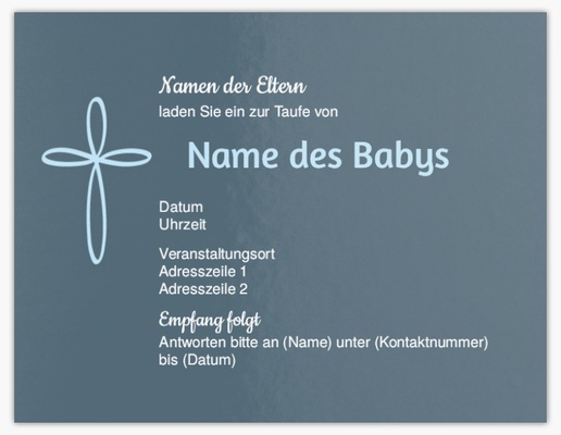 Designvorschau für Einladungen zur Taufe und anderen religiösen Anlässen, 13,9 x 10,7 cm