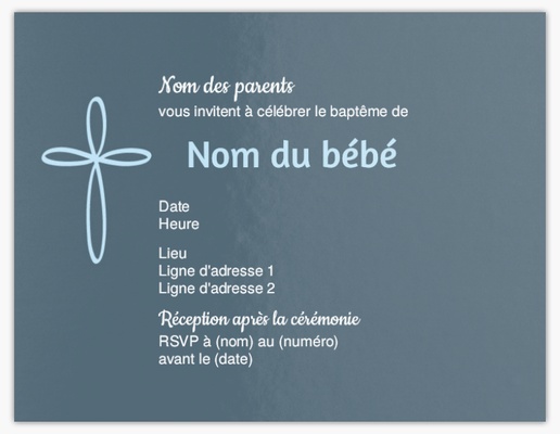 Aperçu du graphisme pour Faire-part de baptême et invitations de communion, 13,9 x 10,7 cm