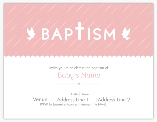 A girl christening girl baptism pink white design for Religious