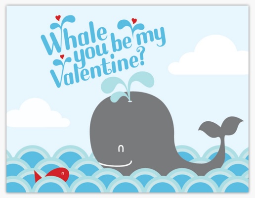 Un San Valentín para niños ballena diseño gris azul para San Valentín