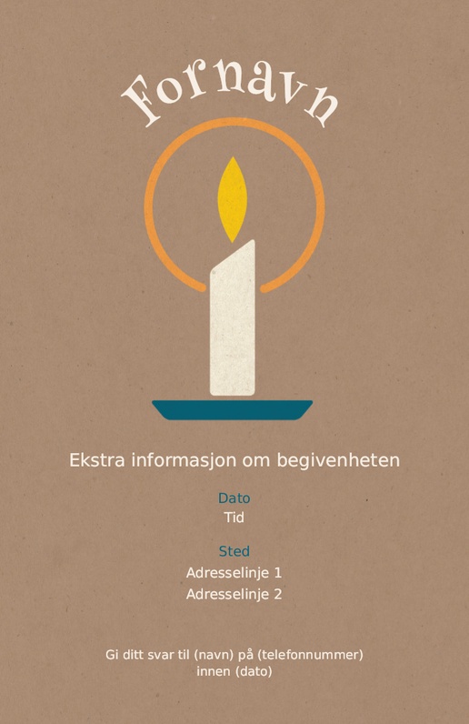 Forhåndsvisning av design for Designgalleri: Baby Invitasjoner og kort, Ensidig 18.2 x 11.7 cm