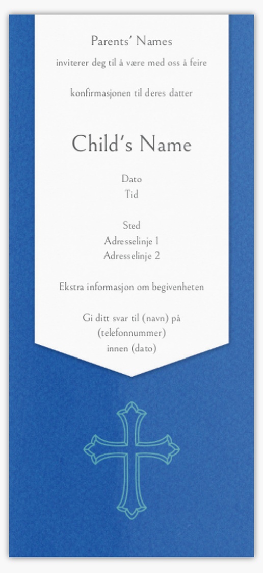 Forhåndsvisning av design for Designgalleri: Invitasjoner og kort, Ensidig 21 x 9.5 cm