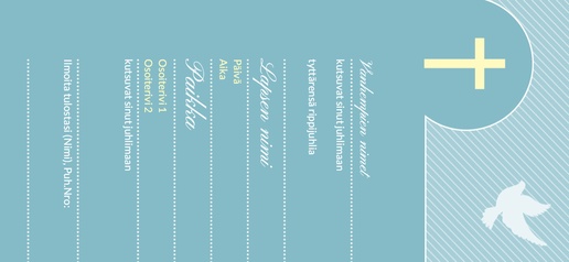 Mallin esikatselu Mallivalikoima: Kutsukortit ja ilmoitukset, Yksiosainen 21 x 9.5 cm