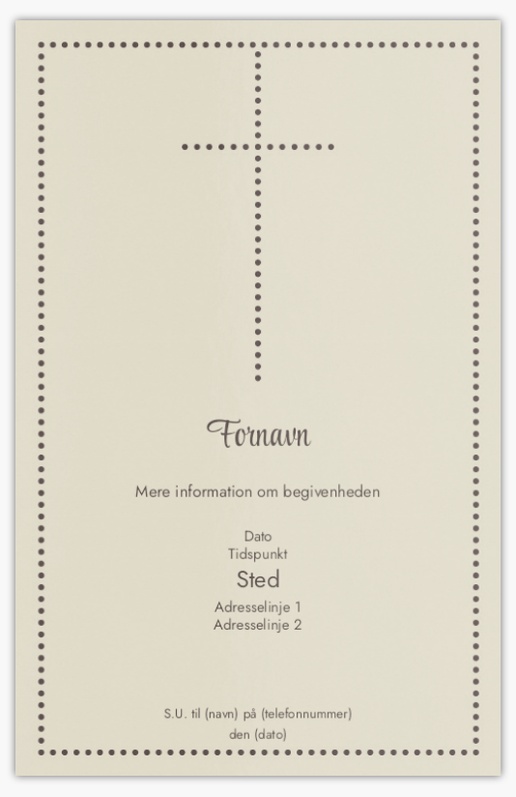 Forhåndsvisning af design for Designgalleri: Religiøse Invitationer og kort, Enkeltsidet 18.2 x 11.7 cm