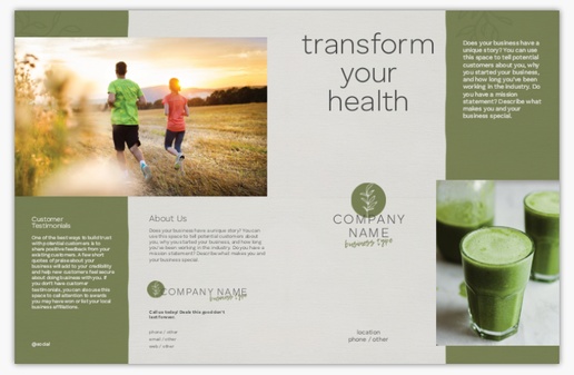 Design Preview for Health & Wellness Custom Menus Templates, Bi-Fold Menu