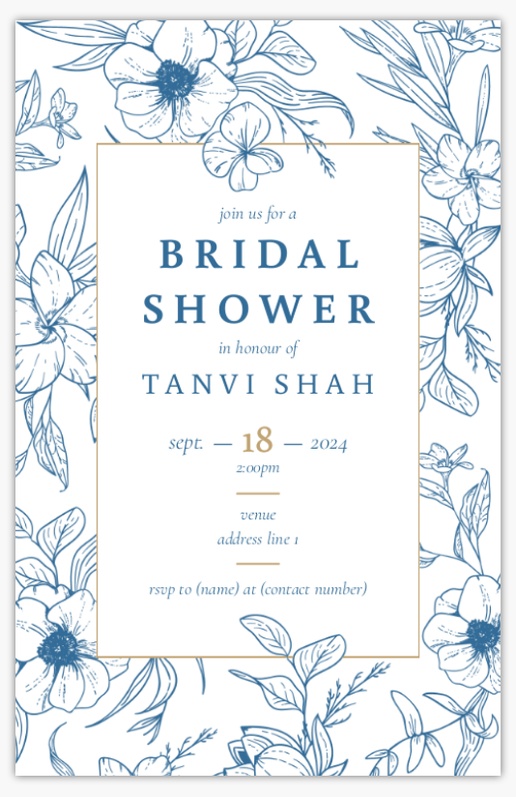Design Preview for Design Gallery: Bridal Shower Invitations & Announcements, 4.6” x 7.2” Flat