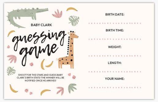 A baby shower game safari white brown design for Type